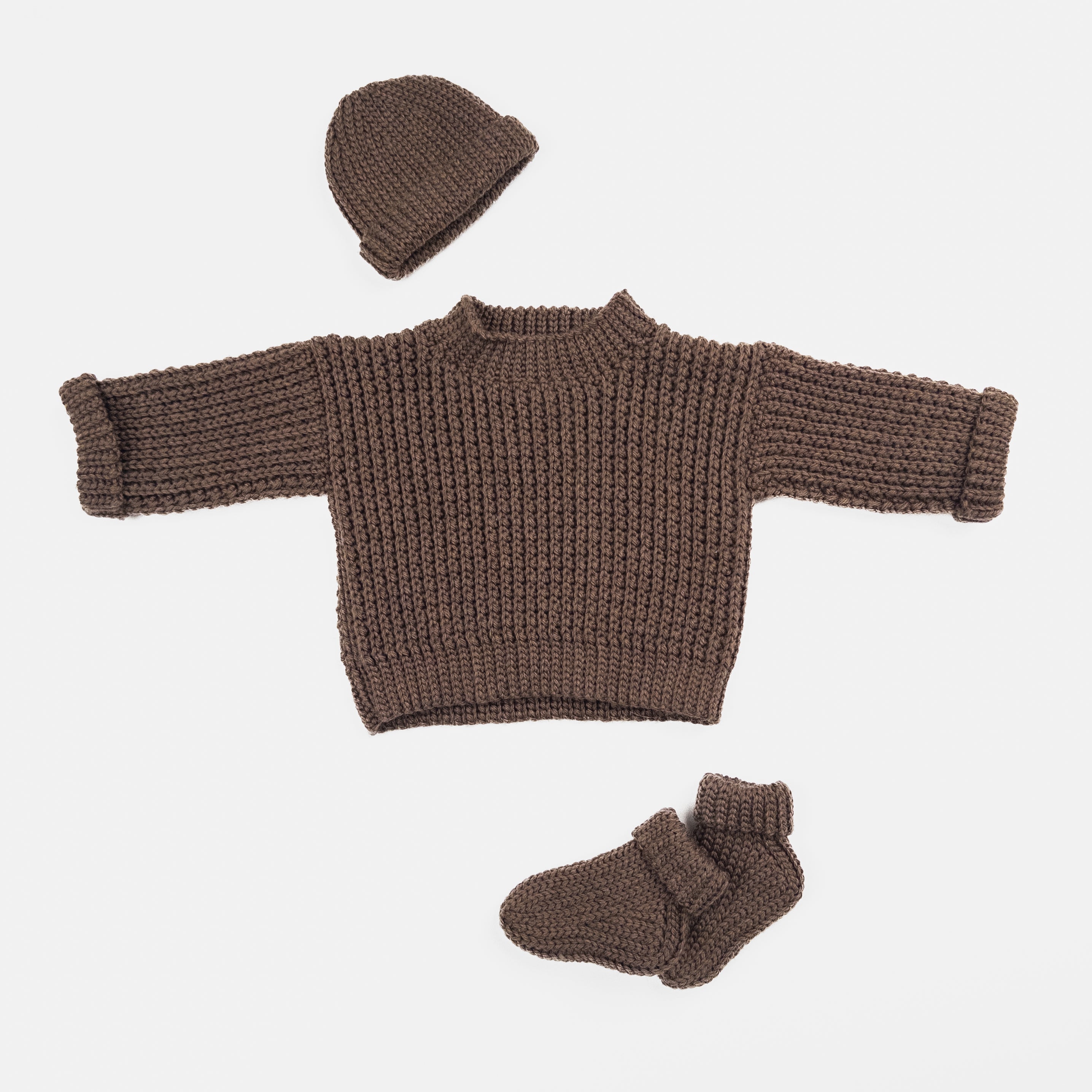 Fait à la main - Ensemble complet avec laine de mérinos de qualité supérieure - 0-3 mois