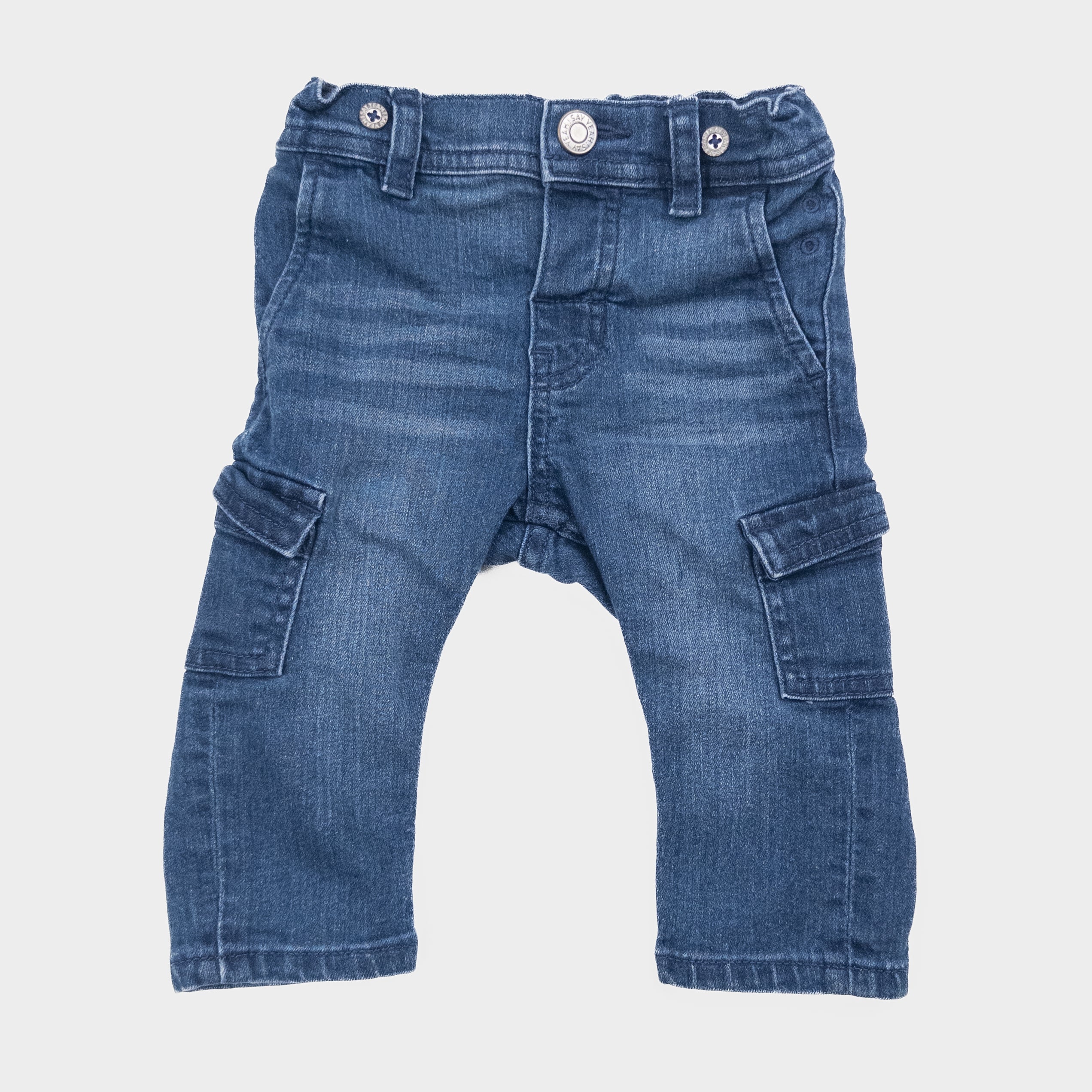 H&M - Pantalon cargo en denim - 4-6 mois