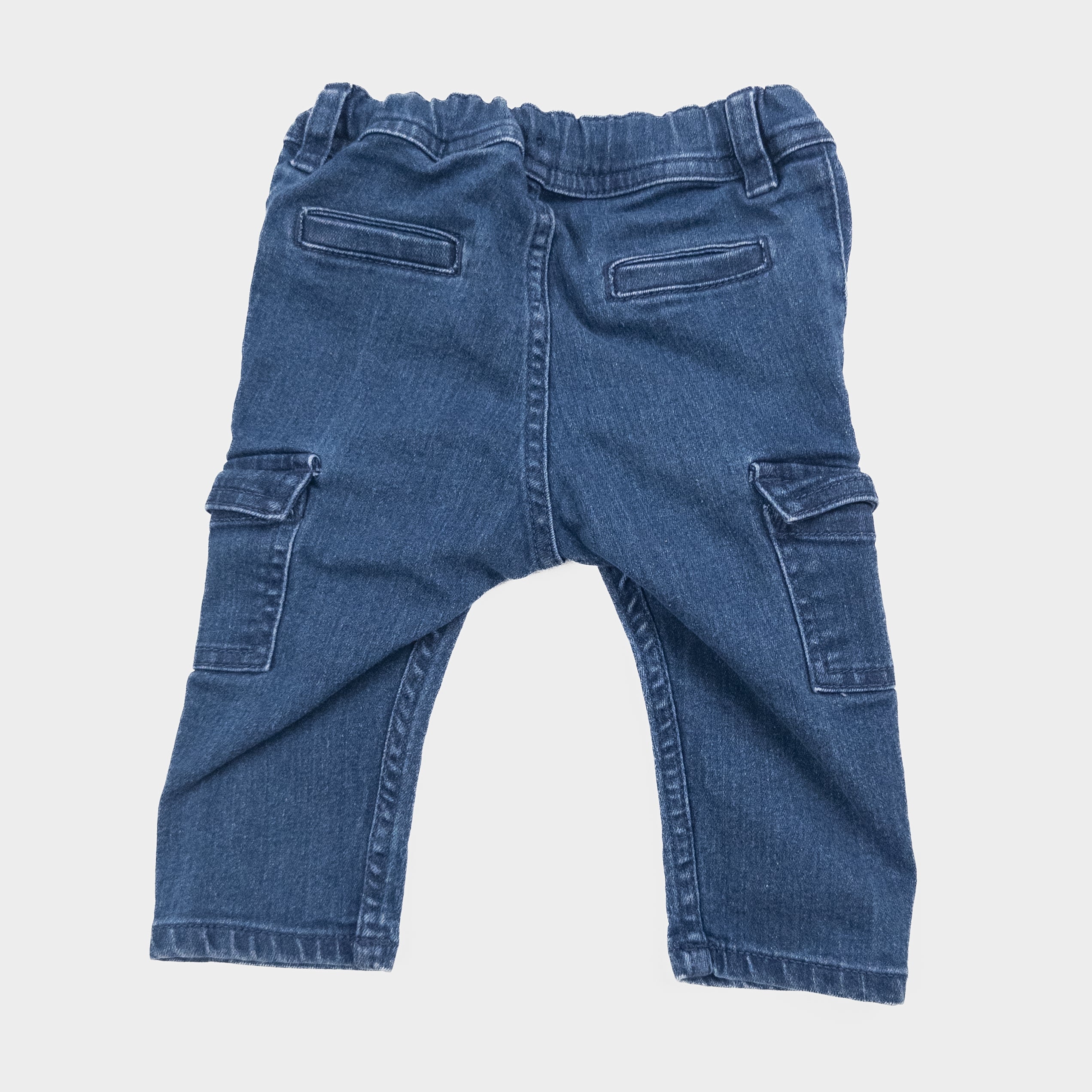 H&M - Pantalon cargo en denim - 4-6 mois