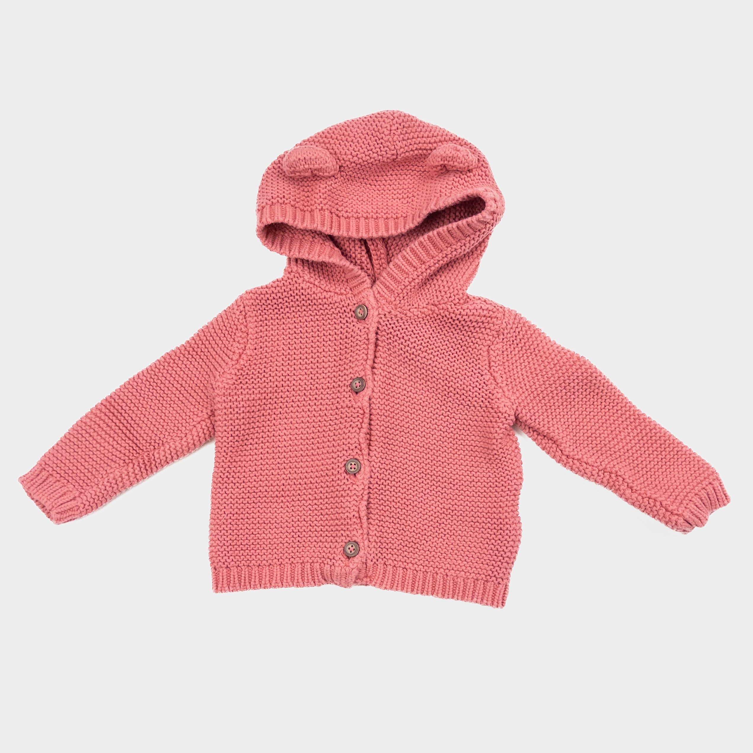Carter's - Cardigan en tricot rose à oreilles - 6-9 mois