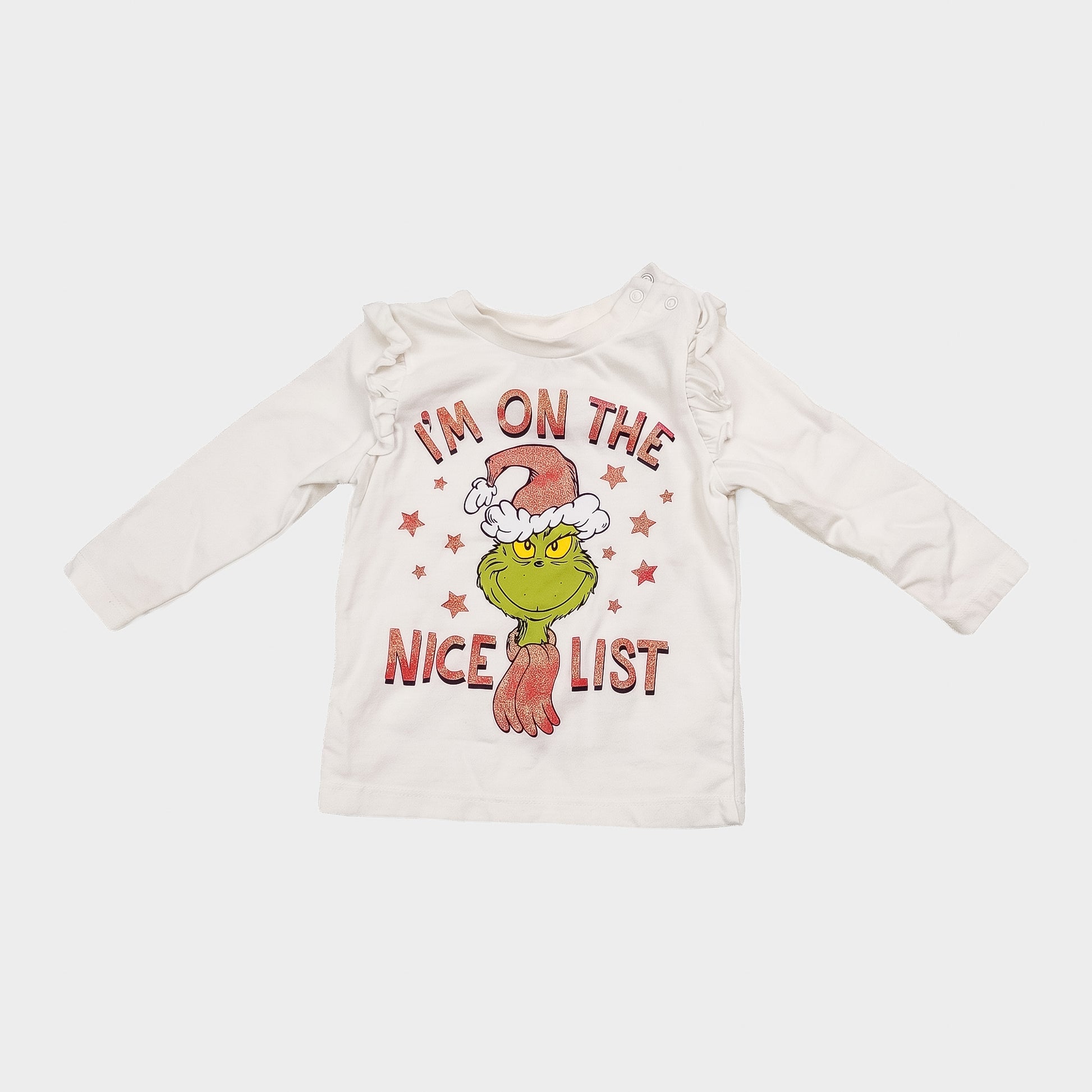 Grow Your Heart Three Sizes - Chandail à manches longues d'occasion pour fille, 12 mois - vêtements seconde main Floralie