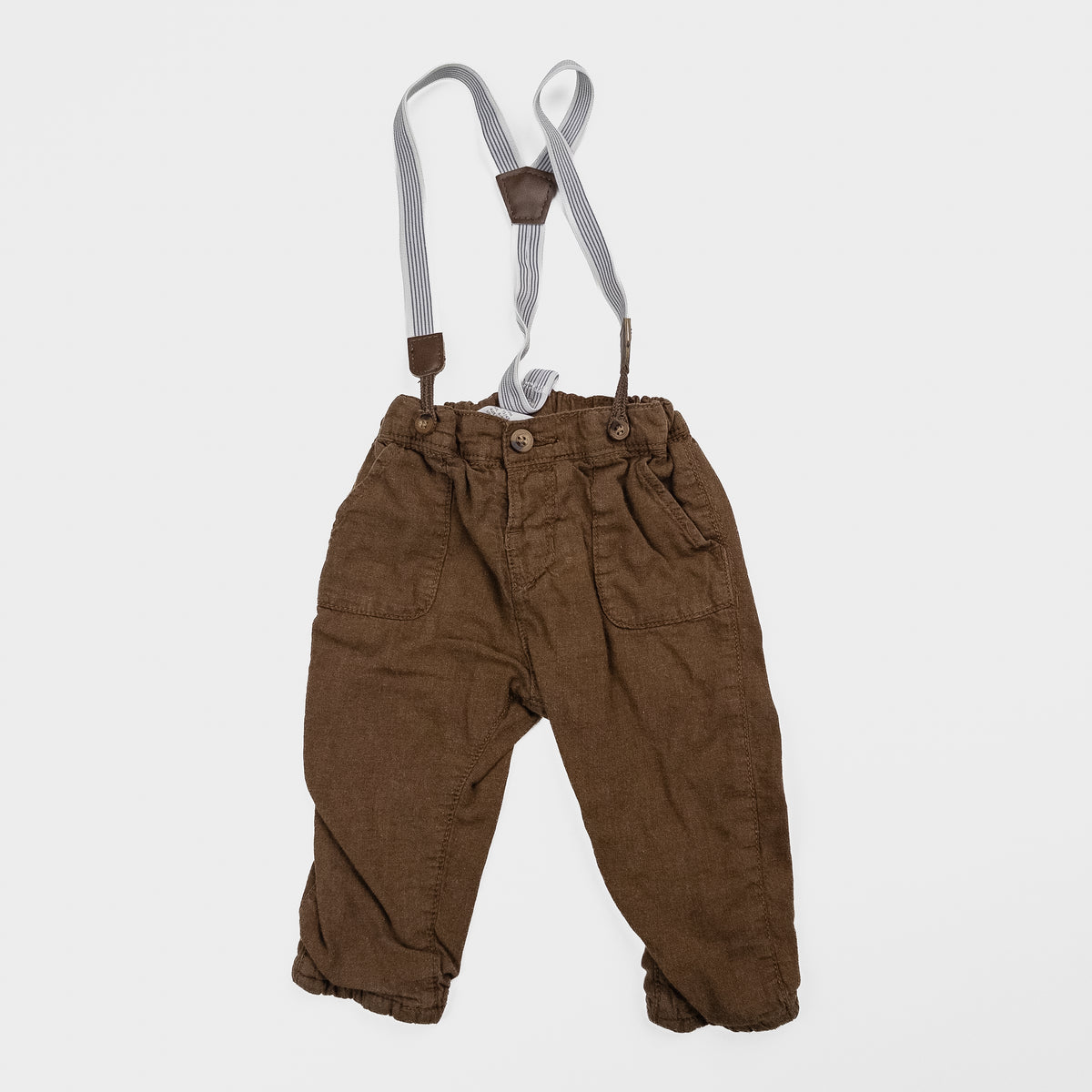 H&M - Pantalon avec bretelles - 6-9 mois